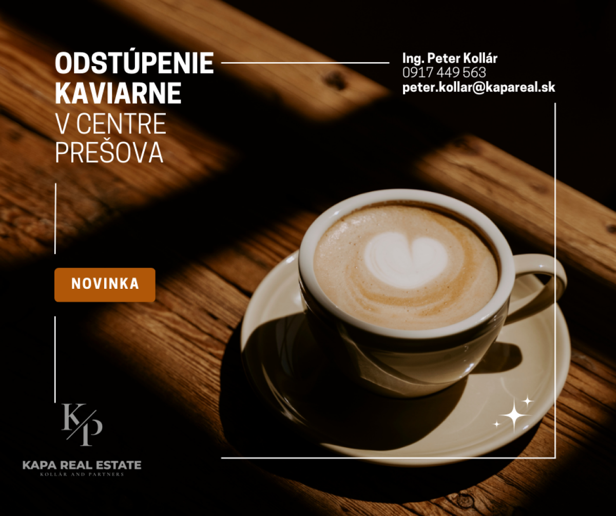 Odstúpenie prevádzky kaviarne, centrum mesta Prešov