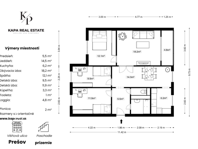 4-izbový byt na predaj, Višňová ulica, sídlisko Sekčov, Prešov - 21